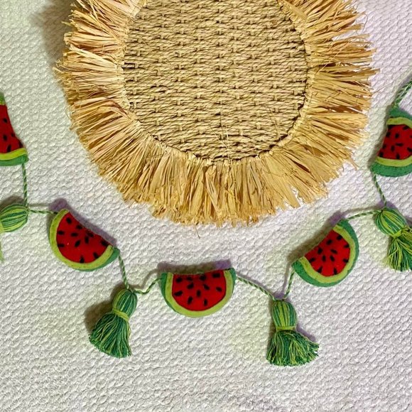 Watermelon Fruit Wool Garland Banner - Picture 4 of 4